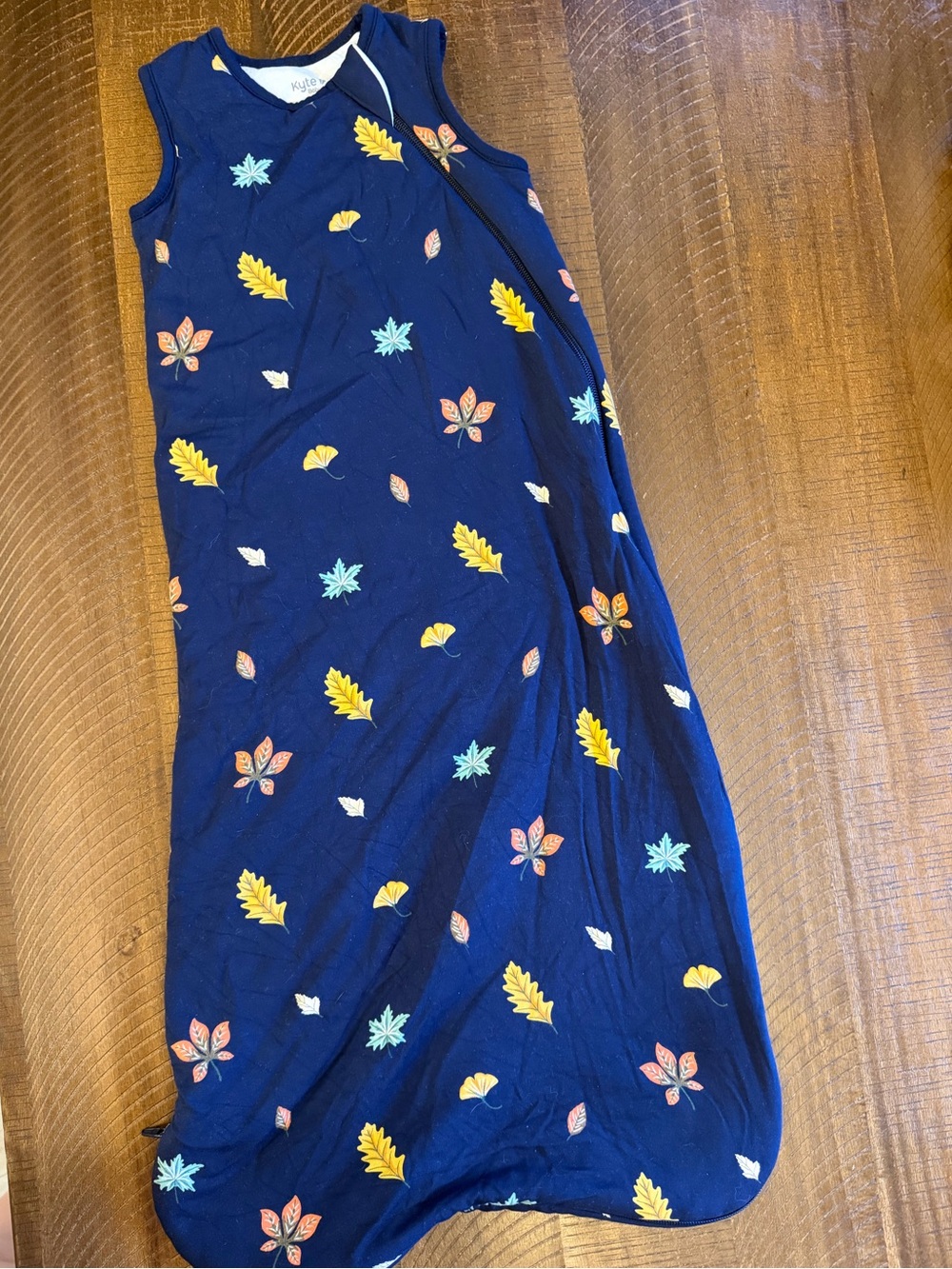 Kyte Baby M Sleep Sack Bag Navy with Leaves 1.0 Tog Like New